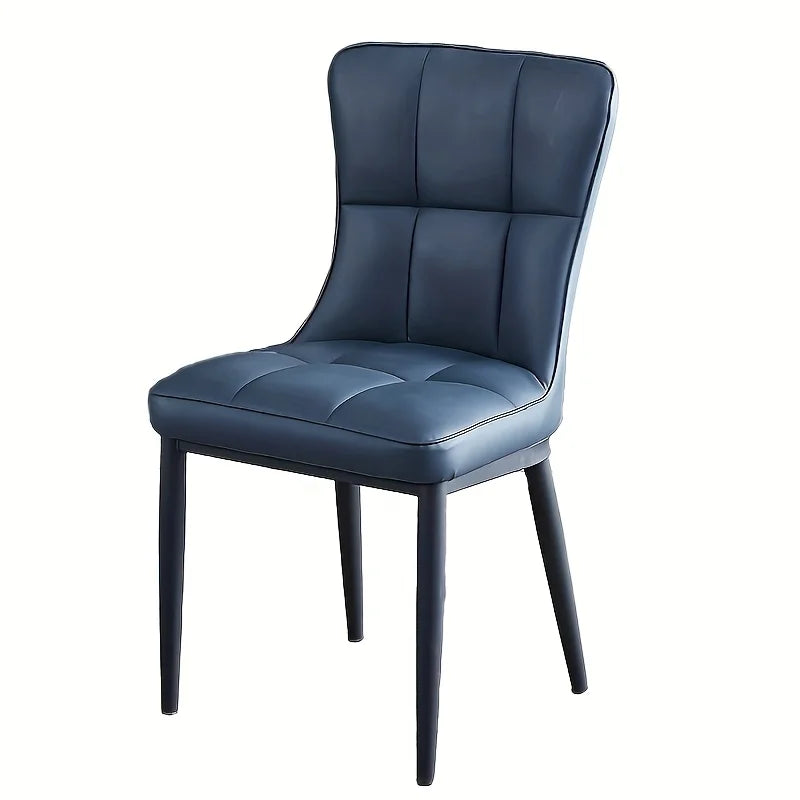 chaise salle manger moderne bleu marine motif losange métal contemporain
