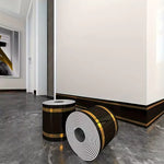ruban décoratif auto adhésif 5m 10cm noir doré rayures modernes