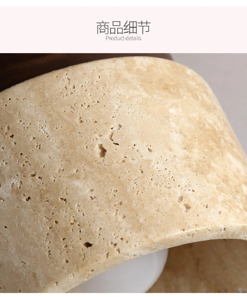 lampe bois marbre éclairage quotidien moderne rustique beige brun foncé pierre naturelle opacité e27