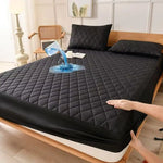 protège matelas bleu marine doux antibactérie imperméable 30cm quilté moderne