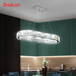 lustre suspendu cristal moderne transparent facettes chromé télécommande chambre salon