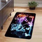 tapis sol moderne hockey dessin animé beige noir résistant antidérapant 30x50cm 40x60cm