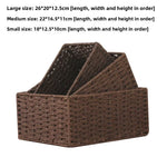 paniers rangement osier tressé rectangulaires multi taille rustiques organisation salle bain