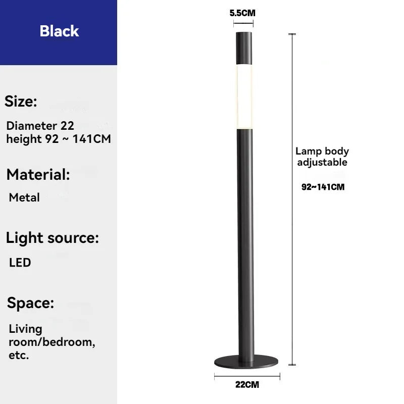 lampe sol moderne interrupteur tactile lumière led noir blanc gris