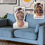 coussin personnalisé imprimé photo doux créatif blanc noir rose moderne chambre lit