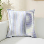 housse coussin carré rayé moderne coton lin 45x45 50x50 60x60 beige noir salon chambre