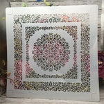 gabarit peinture floral blanc délicat traditionnel opaque bricolage scrapbook decoration murale pochoir gaufrage carré