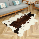 tapis blanc marron imitation peau animal naturel moderne imperméable antidérapant