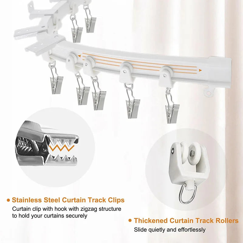 clips rideau poulies couvercle bout support mur vis fixation blanc moderne fonctionnel
