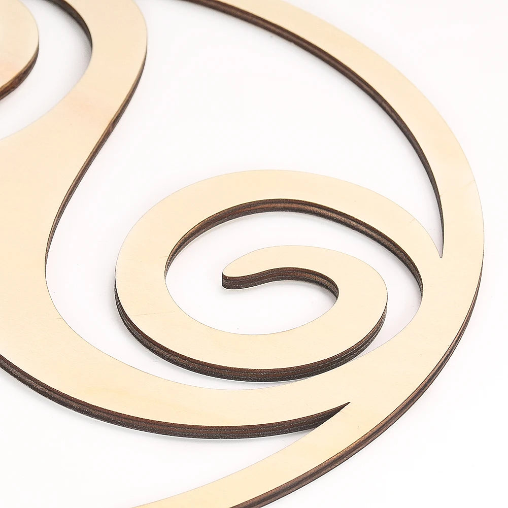 décoration murale moderne plaque bois spirale entrelacée 30cm chambre salon yoga