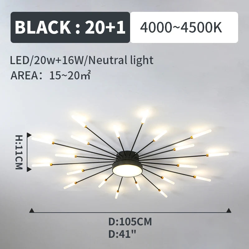 plafonnier moderne led or noir lumineux éclairage intérieur chambre salon enfants
