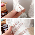 rideau dentelle blanc vintage tulle miniature maison poupée accessoire chambre décoration photo scène