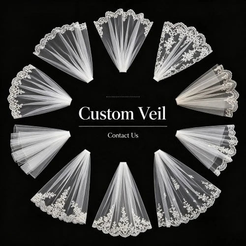 voile mariée personnalisable dentelle blanche bordure perlée classique élégant deux couches polyester femme légèrement