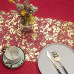 table table or feuille dorée texturée occasion festive semi transparent polyestre événementiel anniversaire mariage