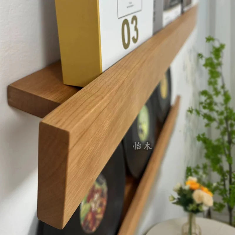 étagères murales modernes étagère bois massif marron foncé clips minimaliste deco chambre cuisine entrée