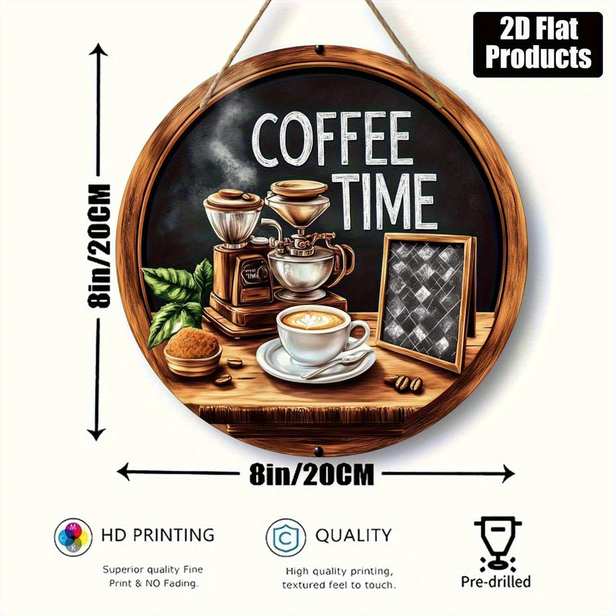 tableau mural vintage grains tasse cuillère serviette bois décor cuisine suspendu noir gris