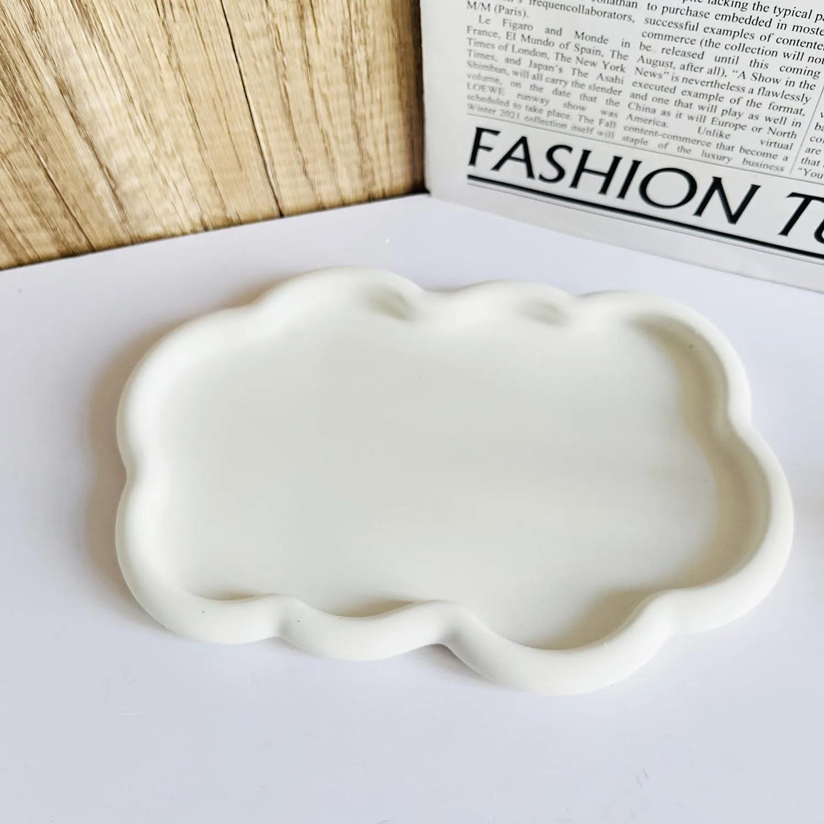 plateau silicone blanc moderne lisse décoration maison conteneur bonbons pot fleurs cadeau