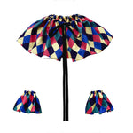 accessoire costume clown collier carreaux multicolore vintage adulte décalé adjustable unisexe