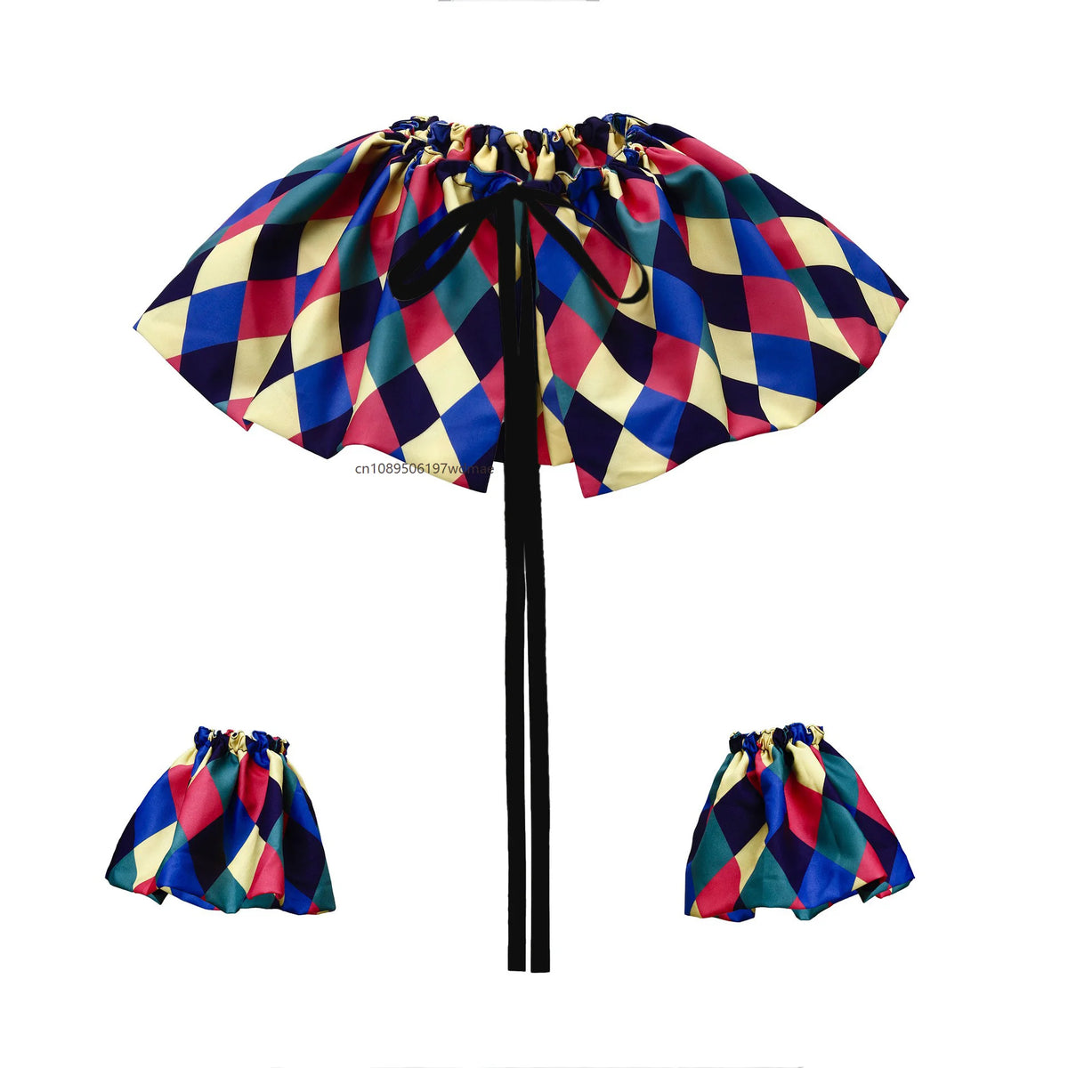 accessoire costume clown collier carreaux multicolore vintage adulte décalé adjustable unisexe