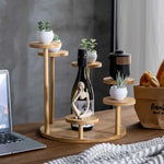 Étagère pliante en bois pour bureau avec plantes vertes