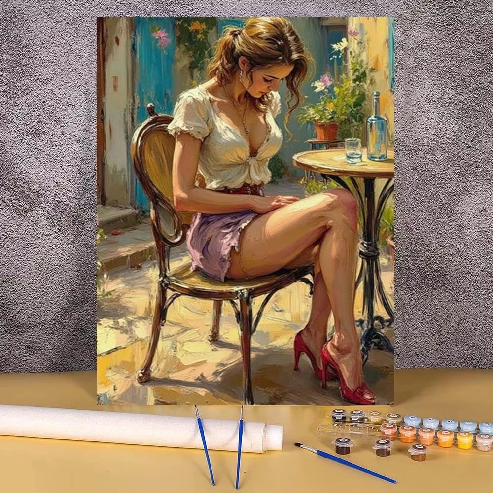 peinture numéro fleurs tournesols kit diy multicolore tableau art opacité guide brosse couleurs