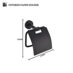 accessoires salle bain noir mat modernes fixations papier toilette verre dents brosse dents