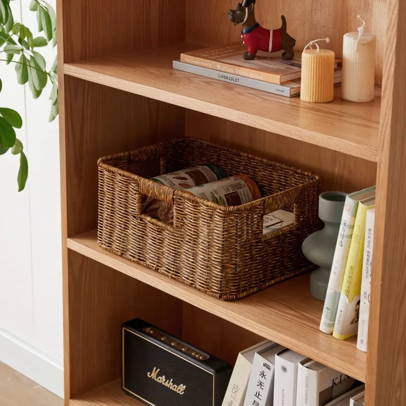 panier rangement rotin marron clair rustique salle bain salon