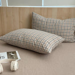 lot taies d'oreiller coton rayures rose clair modernes minimalistes douces lit maison