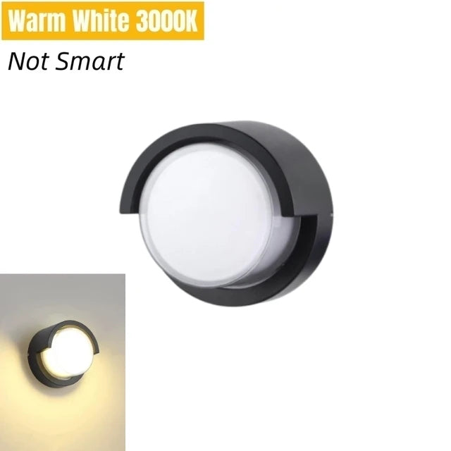 lampe murale led ip65 étanche controle vocal google alexa contemporaine noire 16cm