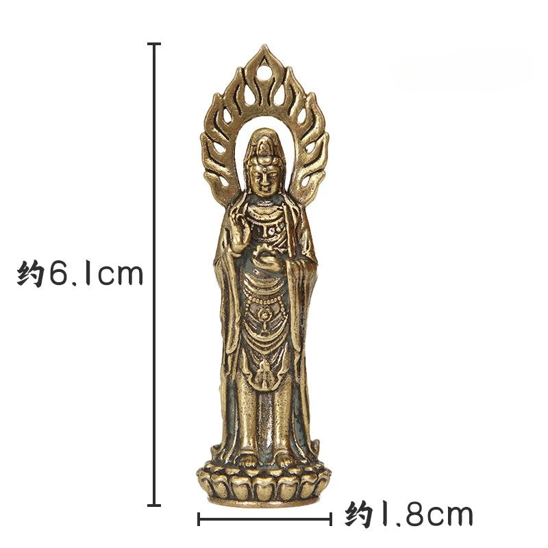 statue religieuse dorée détaillée motif traditionnel classique base fleur lotus