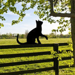 statue silhouette chat noir minimaliste jardin art décor