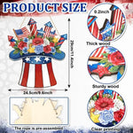 couronne porte bleu étoiles blanches rayures rouges fleurs patriotique cordelette pré assemblée