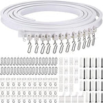 rideau rail flexible blanc moderne semi transparents roulettes supports connecteurs anneaux montages adaptable
