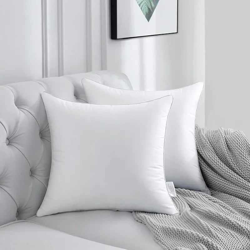 insert d'oreiller carré blanc texture lisse moderne 35cm 35cm polyester coton lavable machine toutes