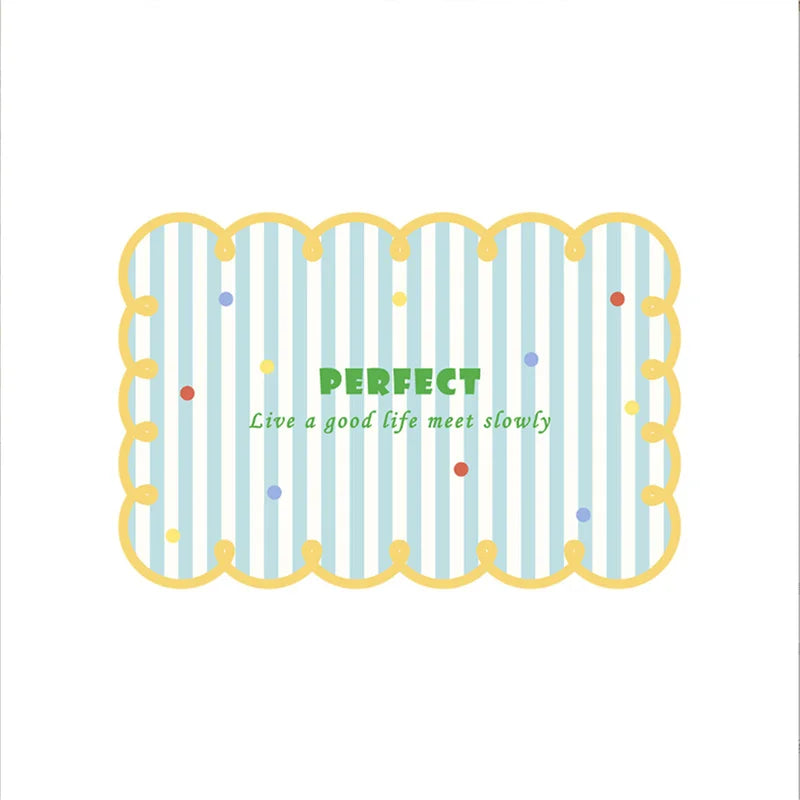 tapis moderne placemats rayures horizontales bleu clair rose vert respectueux environnement