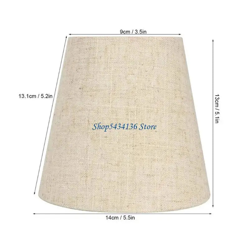 abat jour classique toile lin beige clair fixé tringle dimension 14x13cm lumière domestique moderne