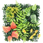 plantes artificielles murales modernes feuilles variées décoration extérieure branches naturelles