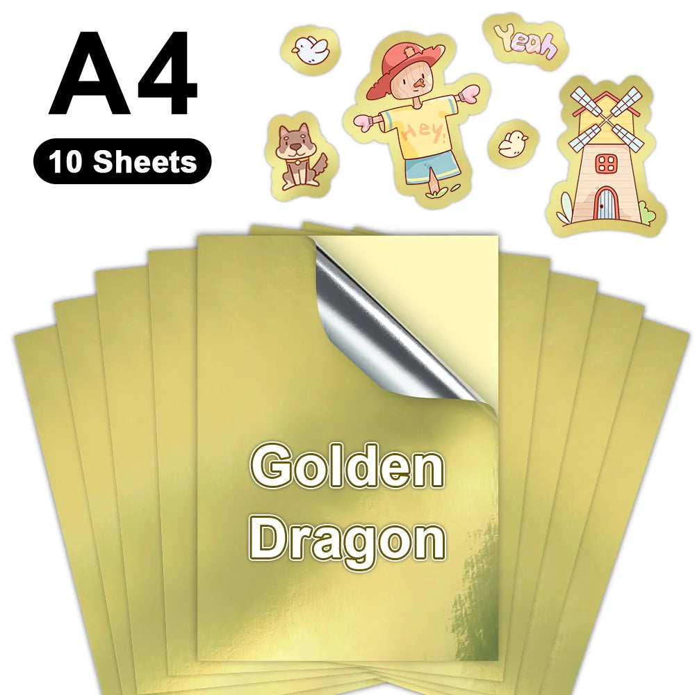 papier autocollant transparent imprimable vinyle a4 toutes imprimantes jet d'encre holographique multicolore moderne