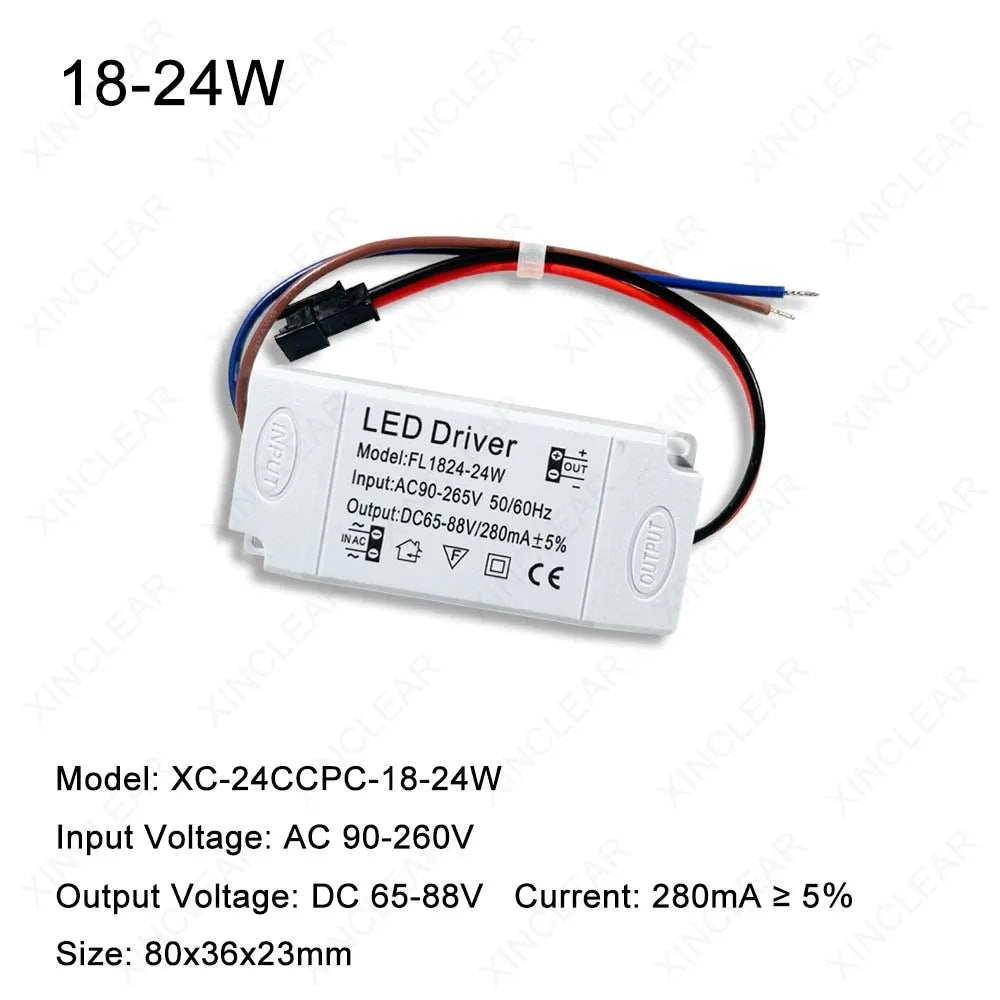 driver led 3w 12w 18w 24w adhésif câbles blanc moderne certification fcc