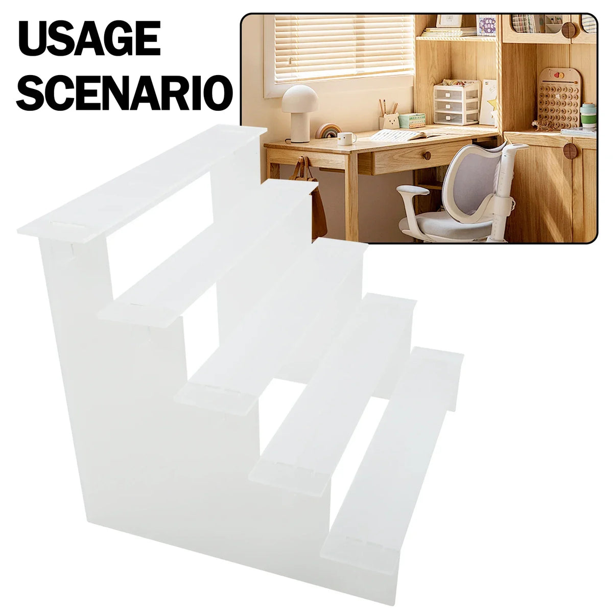 étagère murale transparente moderne niveaux fixations rangement articles divers plastique