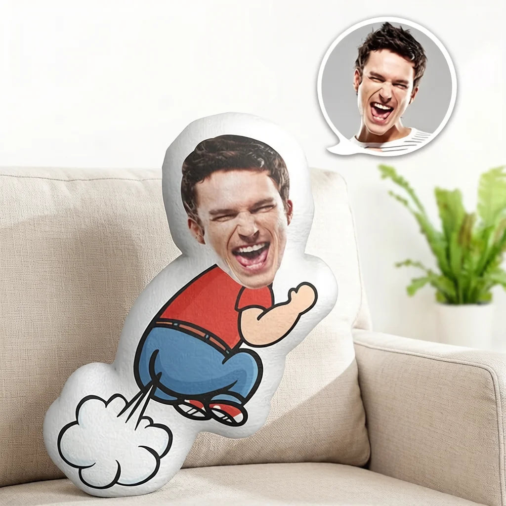 coussin personnalisé noël pop art figurine santal coussin personnage imprimé guide photo
