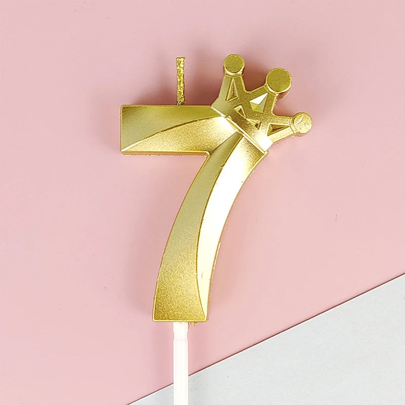 bougies chiffres or festives moderne couronne pique anniversaire mariage numérotation