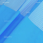 rideau partition hospitalière bleu clair rayures horizontales moderne opaque inclusion