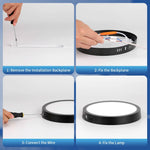 Spot LED moderne blanc noir 15w 25w vis fixation flux lumineux led