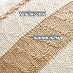 taies d'oreiller boho rayures horizontales beige bleu marine coussins lit non toxiques