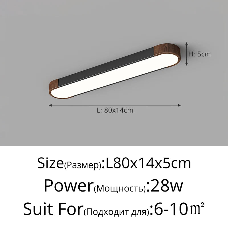 plafonnier led moderne noir bois naturel contemporain autonome flux lumineux variable certifié ccc