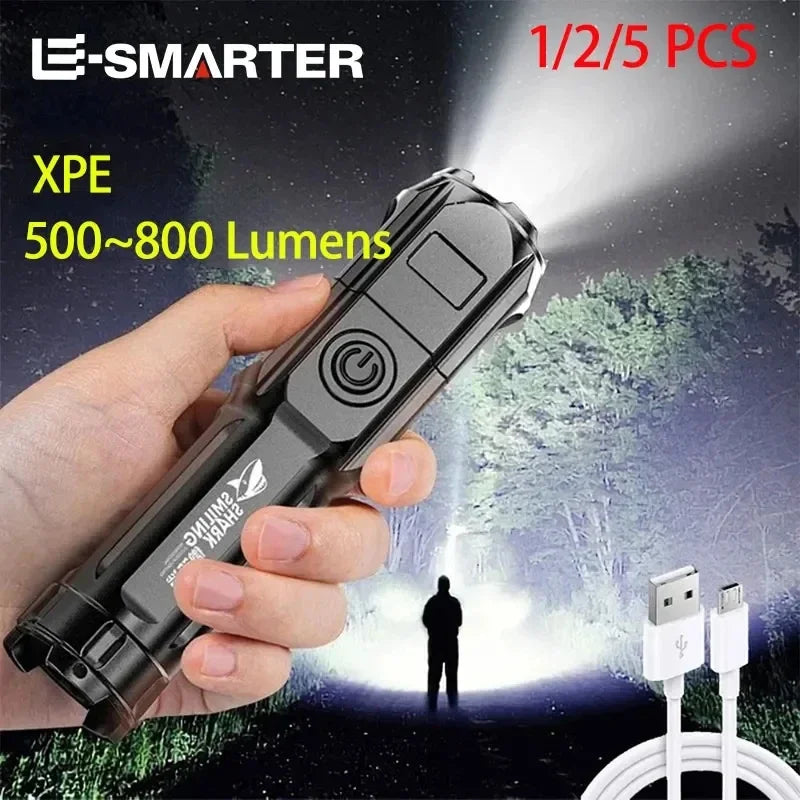 lampe torche rechargeable led puissante 5w 350 lumens réglable 200 500mètres moderne