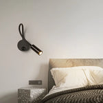 lampe murale led noire ronde moderne minimaliste interrupteur câble électrique