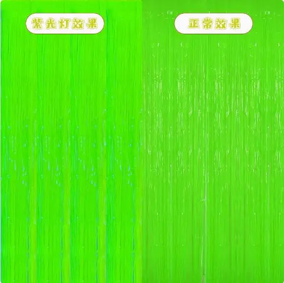 rideau pluie vert fluo moderne rayures horizontales adhésif double face anniversaire mariage festif