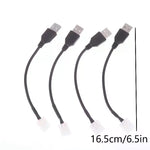 câble usb connecteur led noir plat moderne sans soudure 8mm 10mm 10 pièces